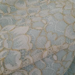 Women's L/XL robe and padded nitie, aqua and white